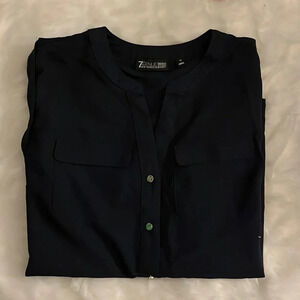 Navy Sleeveless Blouse
